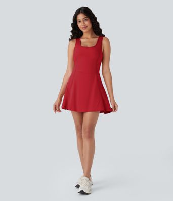 SoftlyZero™ Airy U Neck 2-in-1 Pocket Mini Cool Touch Dance Active Dress