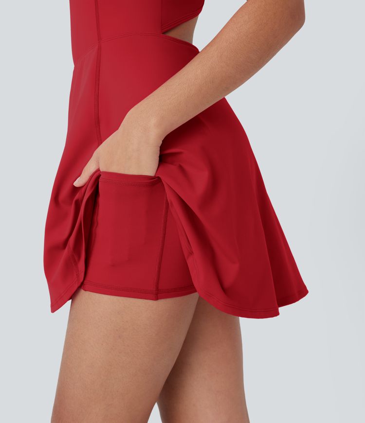 SoftlyZero™ Airy U Neck 2-in-1 Pocket Mini Cool Touch Dance Active Dress