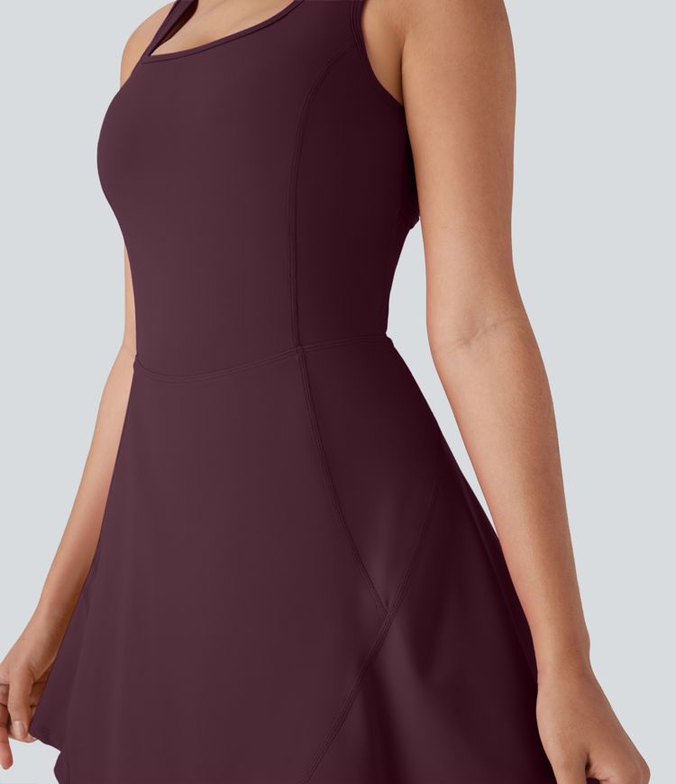 SoftlyZero™ Airy U Neck 2-in-1 Pocket Mini Cool Touch Dance Active Dress