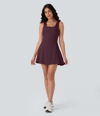 SoftlyZero™ Airy U Neck 2-in-1 Pocket Mini Cool Touch Dance Active Dress