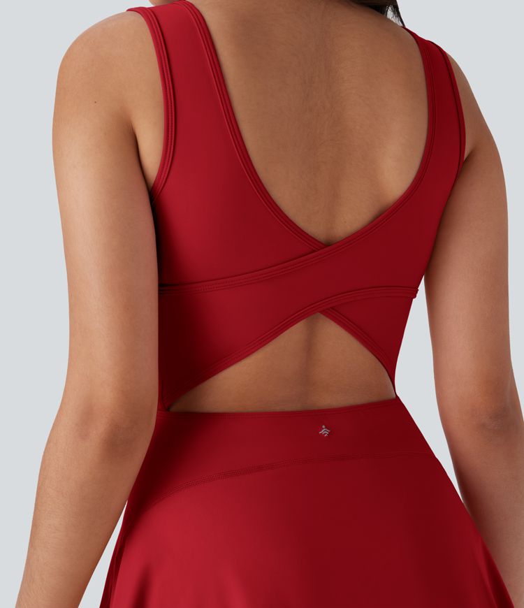 SoftlyZero™ Airy U Neck 2-in-1 Pocket Mini Cool Touch Dance Active Dress