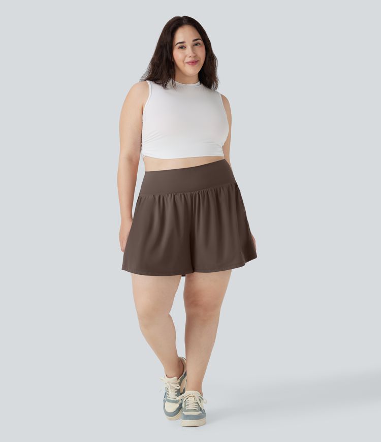Softlyzero™ Airy Super High Waisted 2-in-1 Cool Touch Yoga Plus Size Shorts 7" with Pockets Softlyzero™ Airy Super High Waisted 2-in-1 Cool Touch Yoga Plus Size Shorts 7" with Pockets