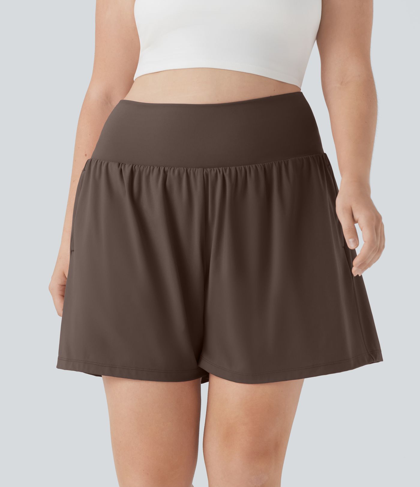 Softlyzero™ Airy Super High Waisted 2-in-1 Cool Touch Yoga Plus Size Shorts 7" with Pockets Softlyzero™ Airy Super High Waisted 2-in-1 Cool Touch Yoga Plus Size Shorts 7" with Pockets