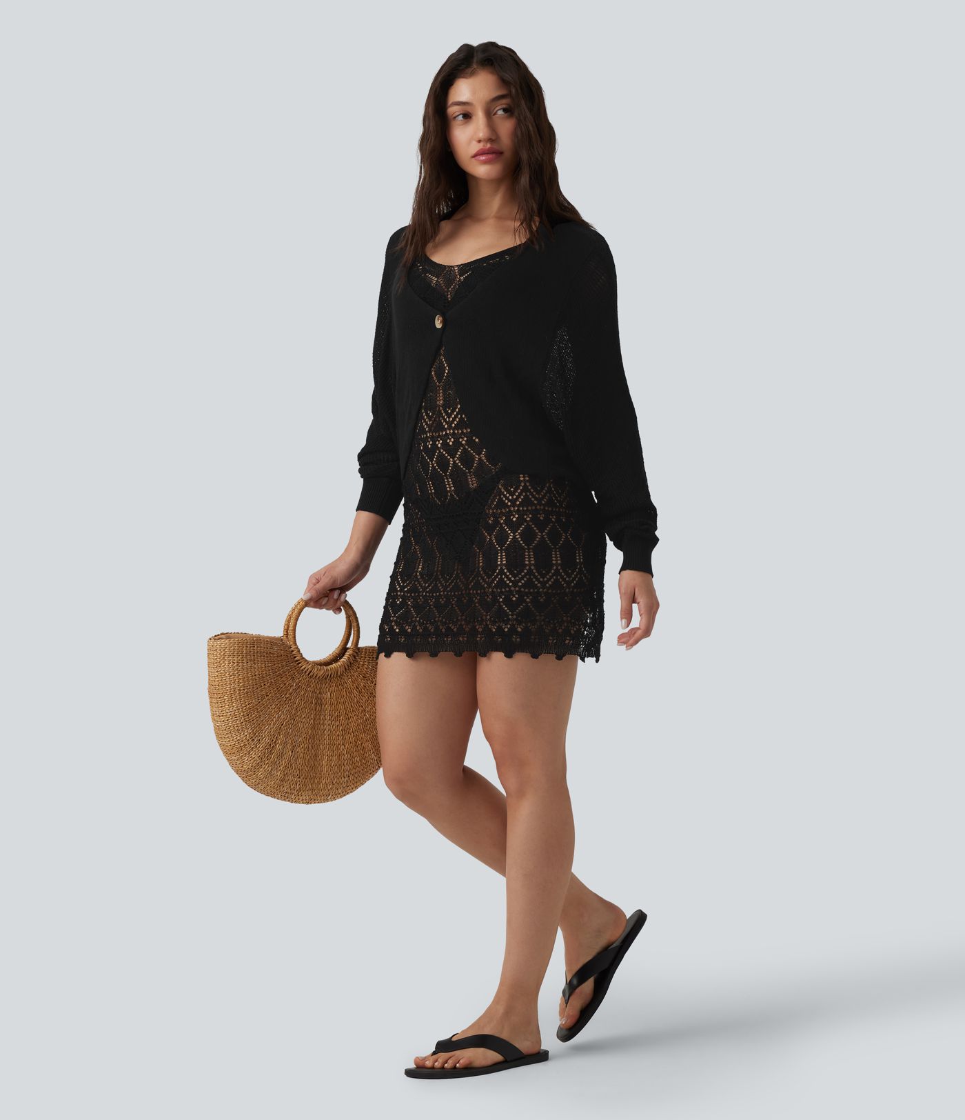 Bodycon Open Knit Mini Jumper Dress