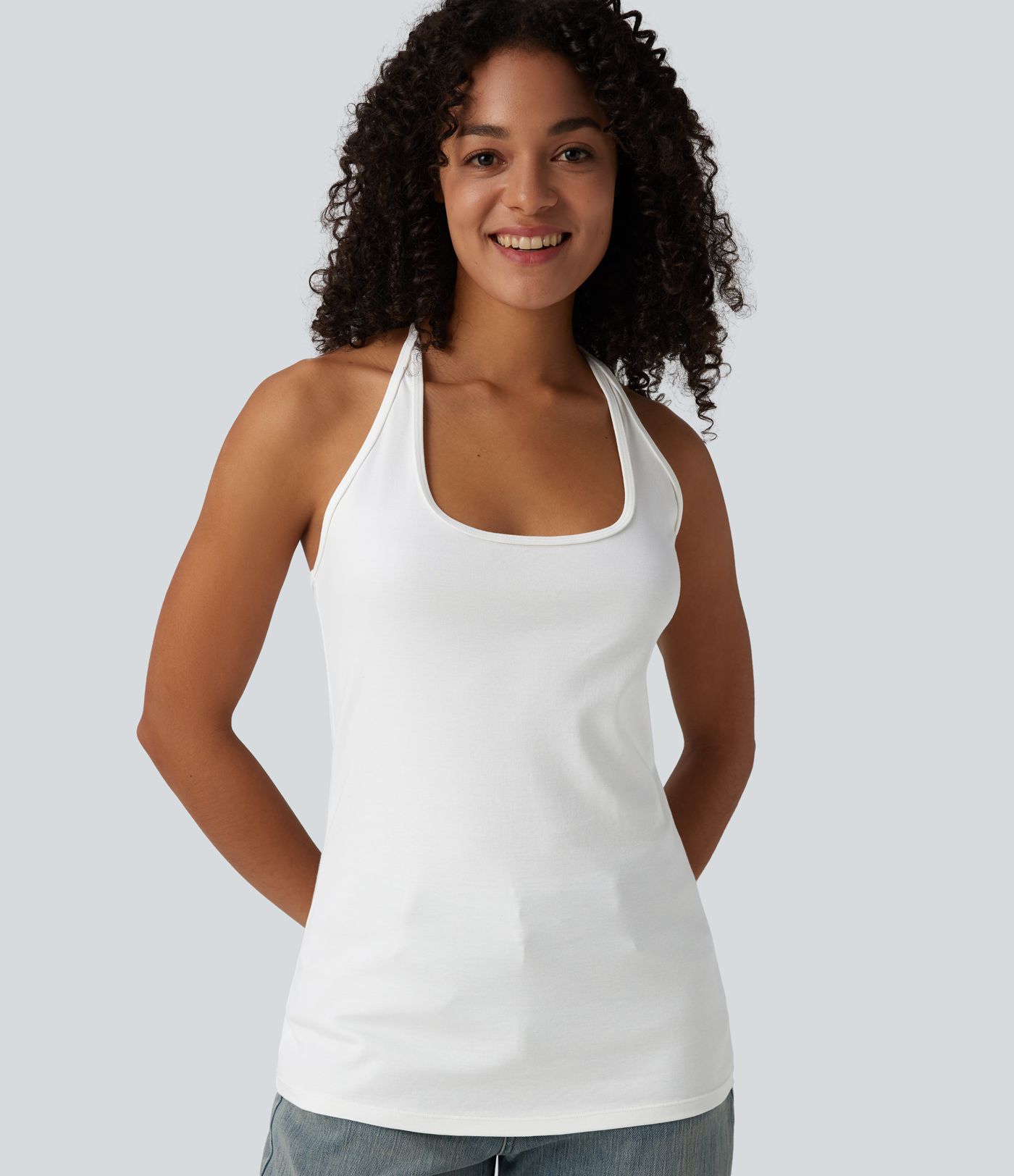 U-Neck Y-back Casual Pima Cotton Tank Top