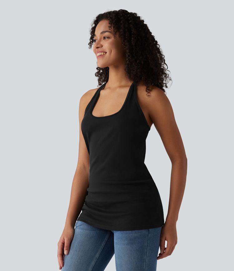 U-Neck Y-back Casual Pima Cotton Tank Top