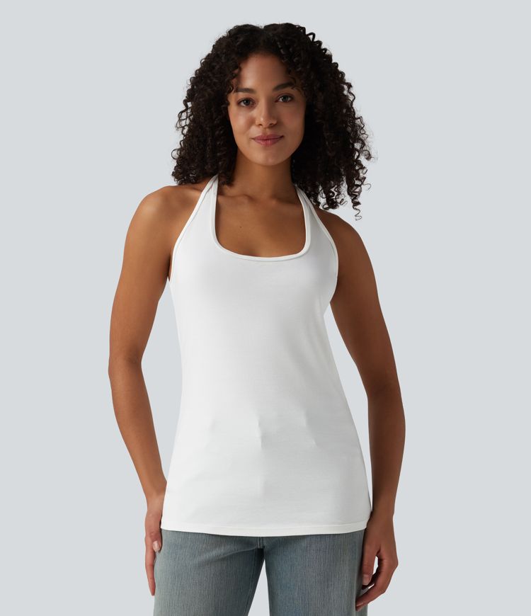 U-Neck Y-back Casual Pima Cotton Tank Top