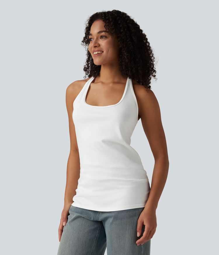 U-Neck Y-back Casual Pima Cotton Tank Top