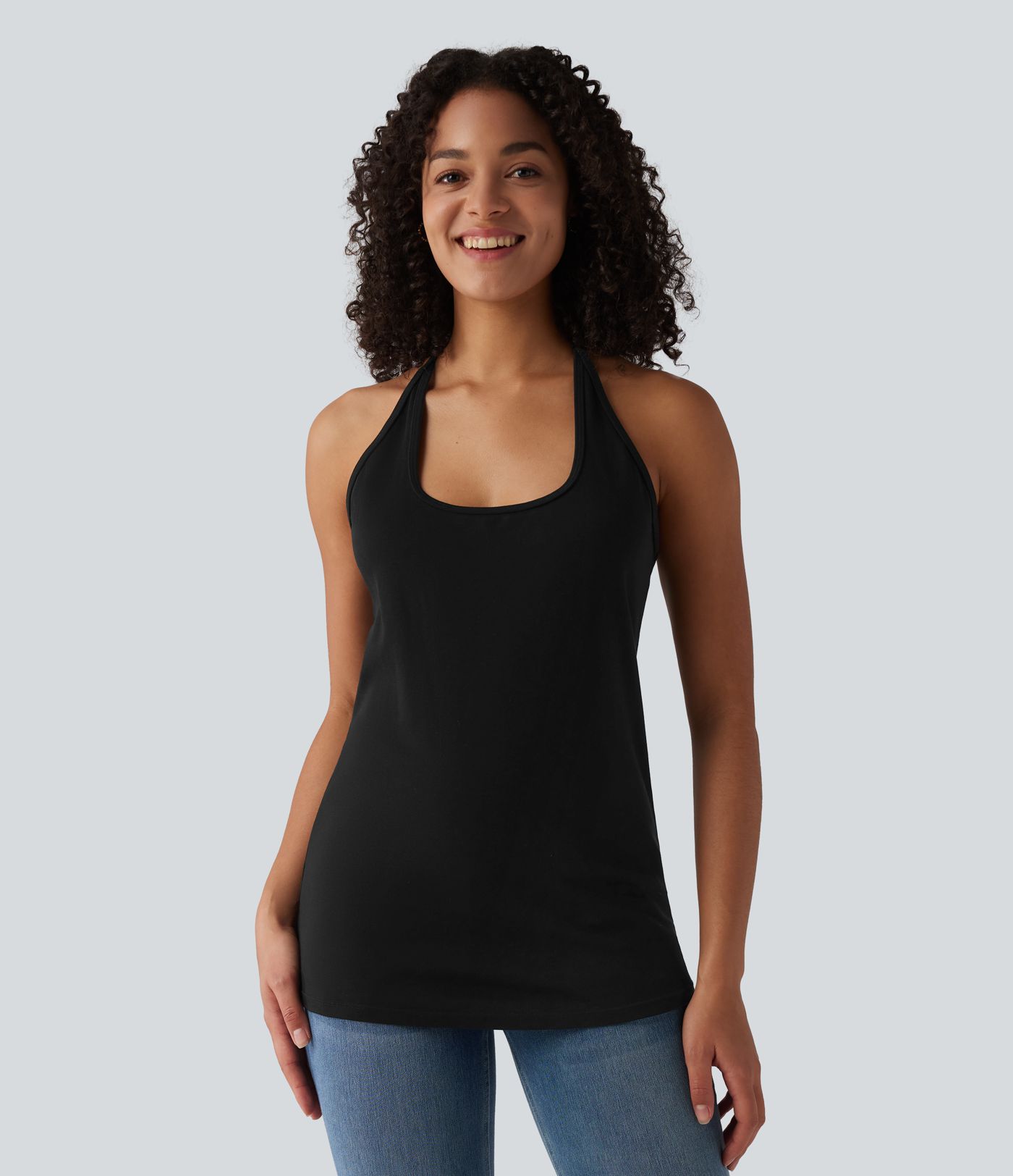 U-Neck Y-back Casual Pima Cotton Tank Top