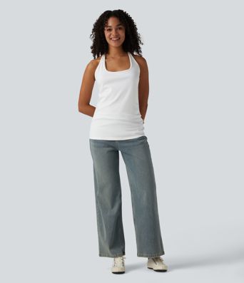 U-Neck Y-back Casual Pima Cotton Tank Top