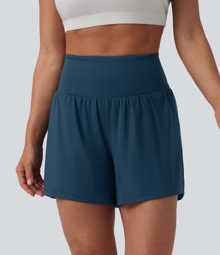 Softlyzero™ Airy High Waisted Tummy Control 2-in-1 Cool Touch Yoga Shorts 5'' with Pockets