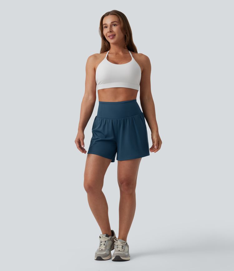 Softlyzero™ Airy High Waisted Tummy Control 2-in-1 Cool Touch Yoga Shorts 5'' with Pockets