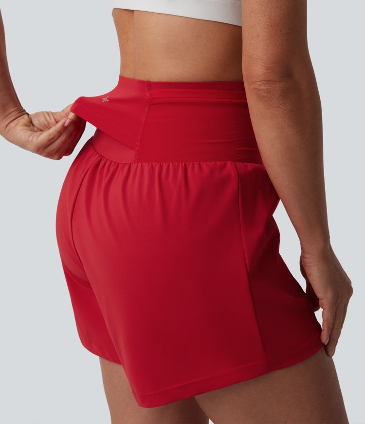 Short yoga 2-en-1 SoftlyZero™ aérien gainant taille haute toucher frais avec poches