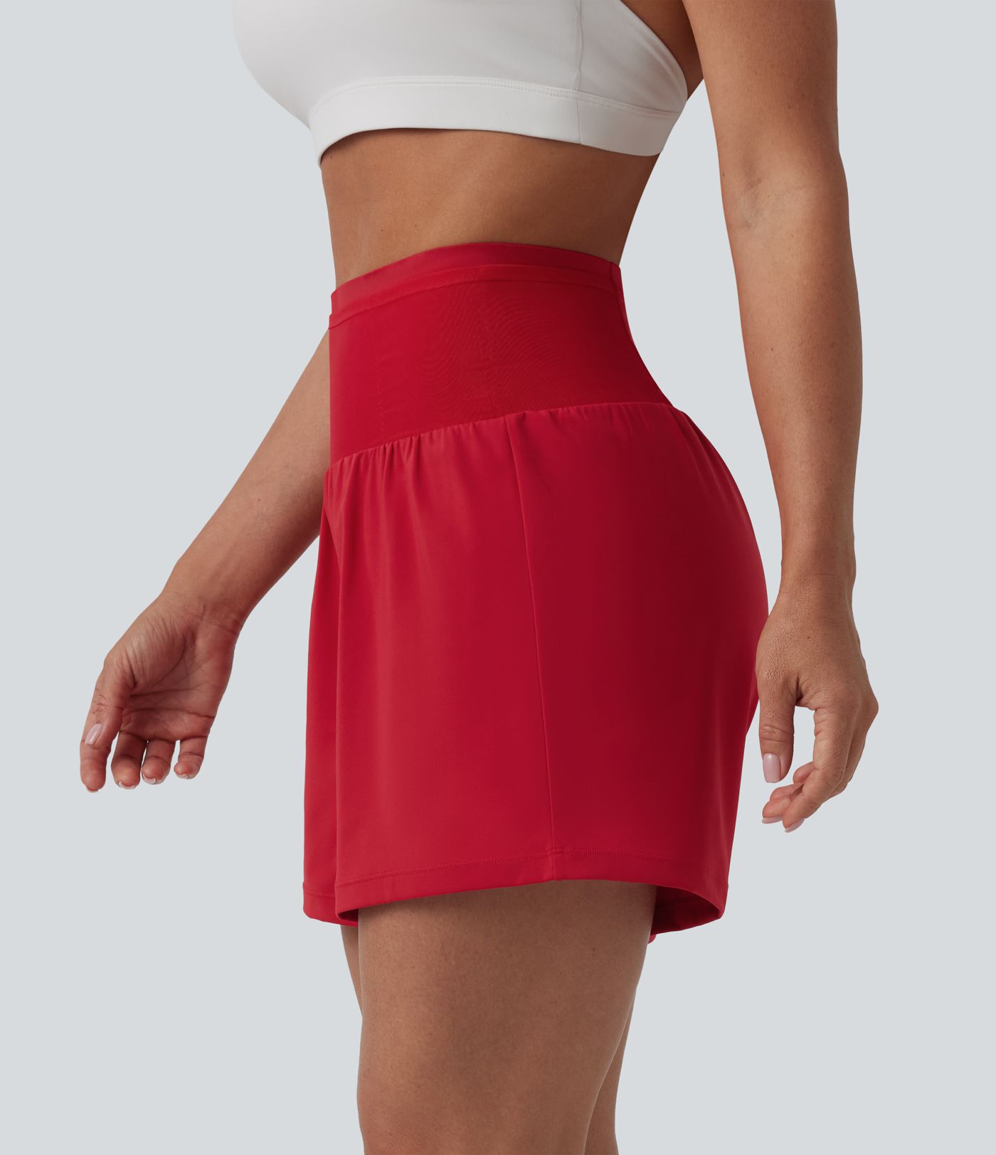 Short yoga 2-en-1 SoftlyZero™ aérien gainant taille haute toucher frais avec poches