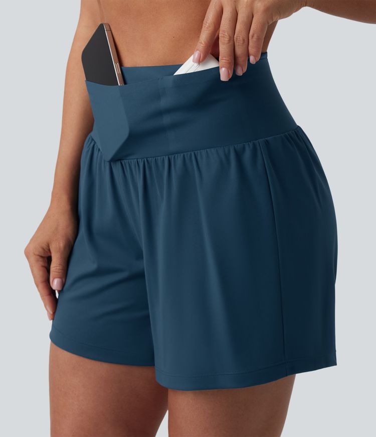 Softlyzero™ Airy High Waisted Tummy Control 2-in-1 Cool Touch Yoga Shorts 5'' with Pockets