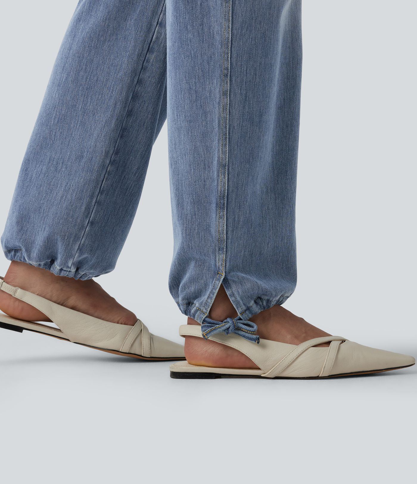 Halara Flex™ Mid Rise Washed Casual Cargo Jeans with Pockets