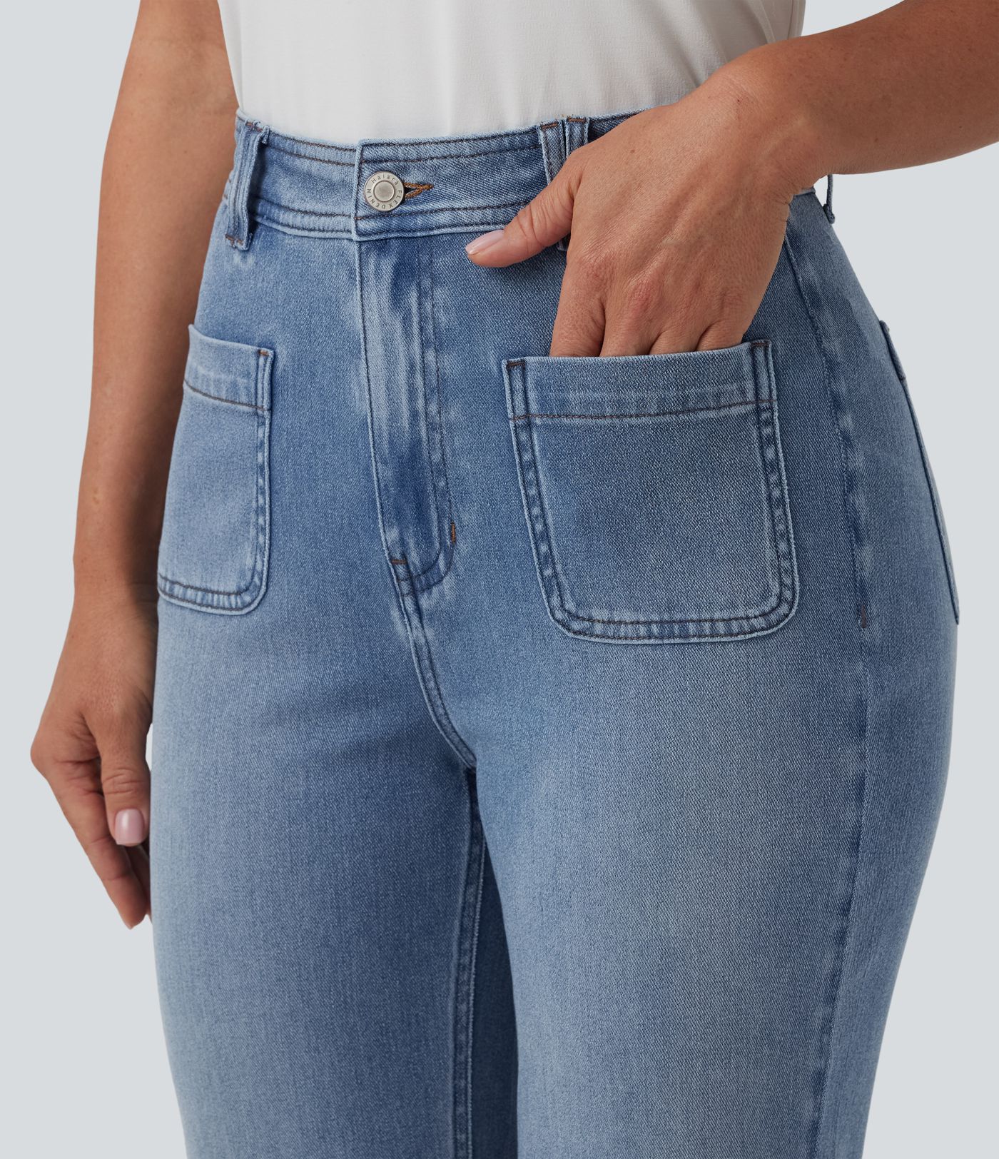 Halara Flex™ High Waisted Casual Bootcut Jeans with Pockets