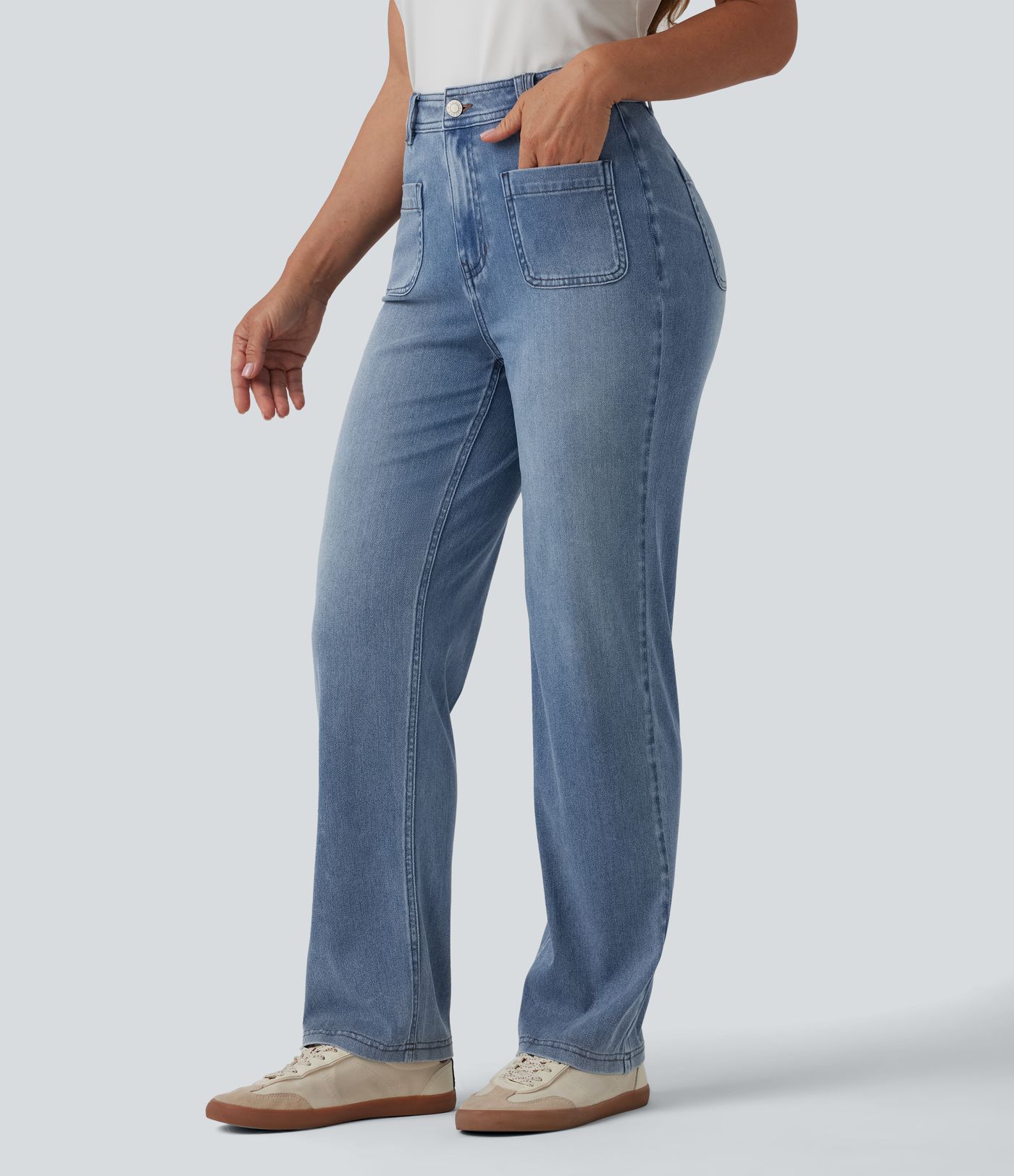 Halara Flex™ High Waisted Casual Bootcut Jeans with Pockets