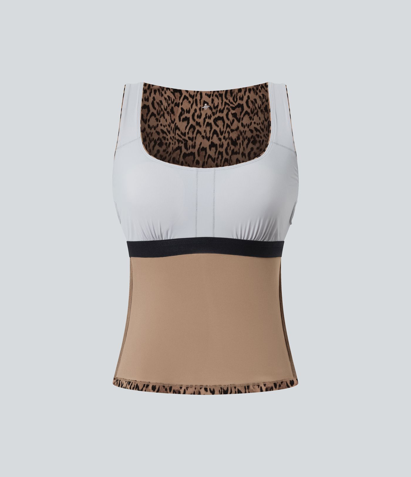 Halara UltraSculpt™ Leopard Print Square Neck Yoga Tank Top