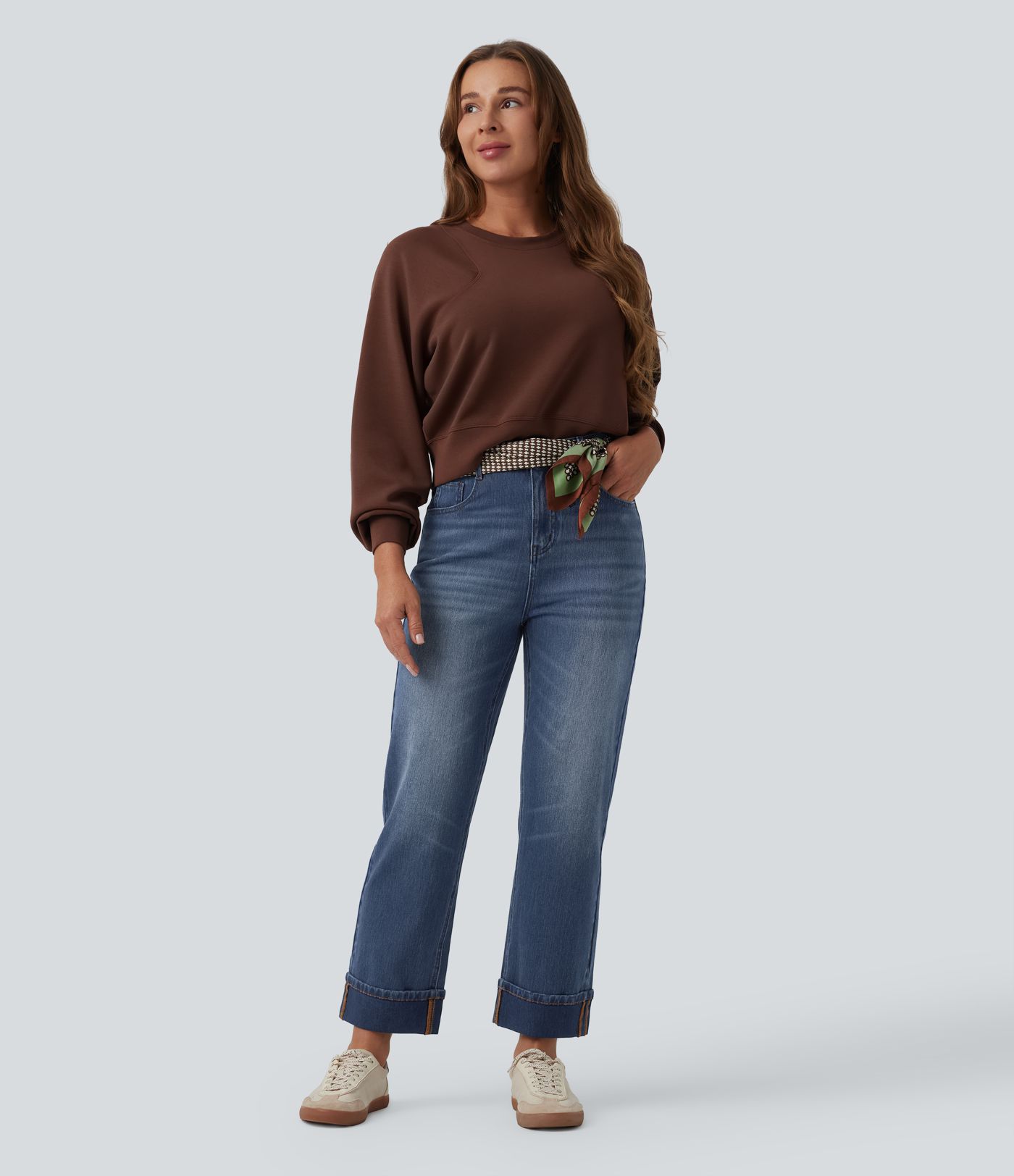 Halara Flex™ High Waisted Straight Leg Casual Jeans with Pockets