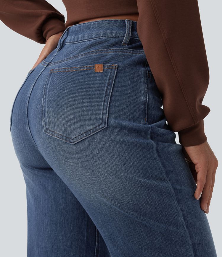 Halara Flex™ High Waisted Straight Leg Casual Jeans with Pockets