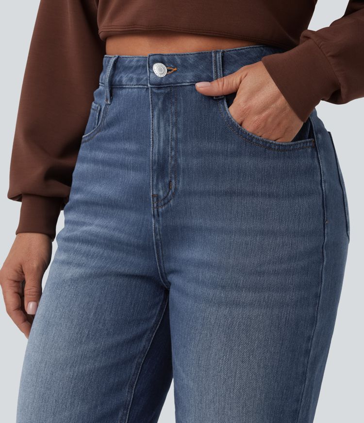 Halara Flex™ High Waisted Straight Leg Casual Jeans with Pockets