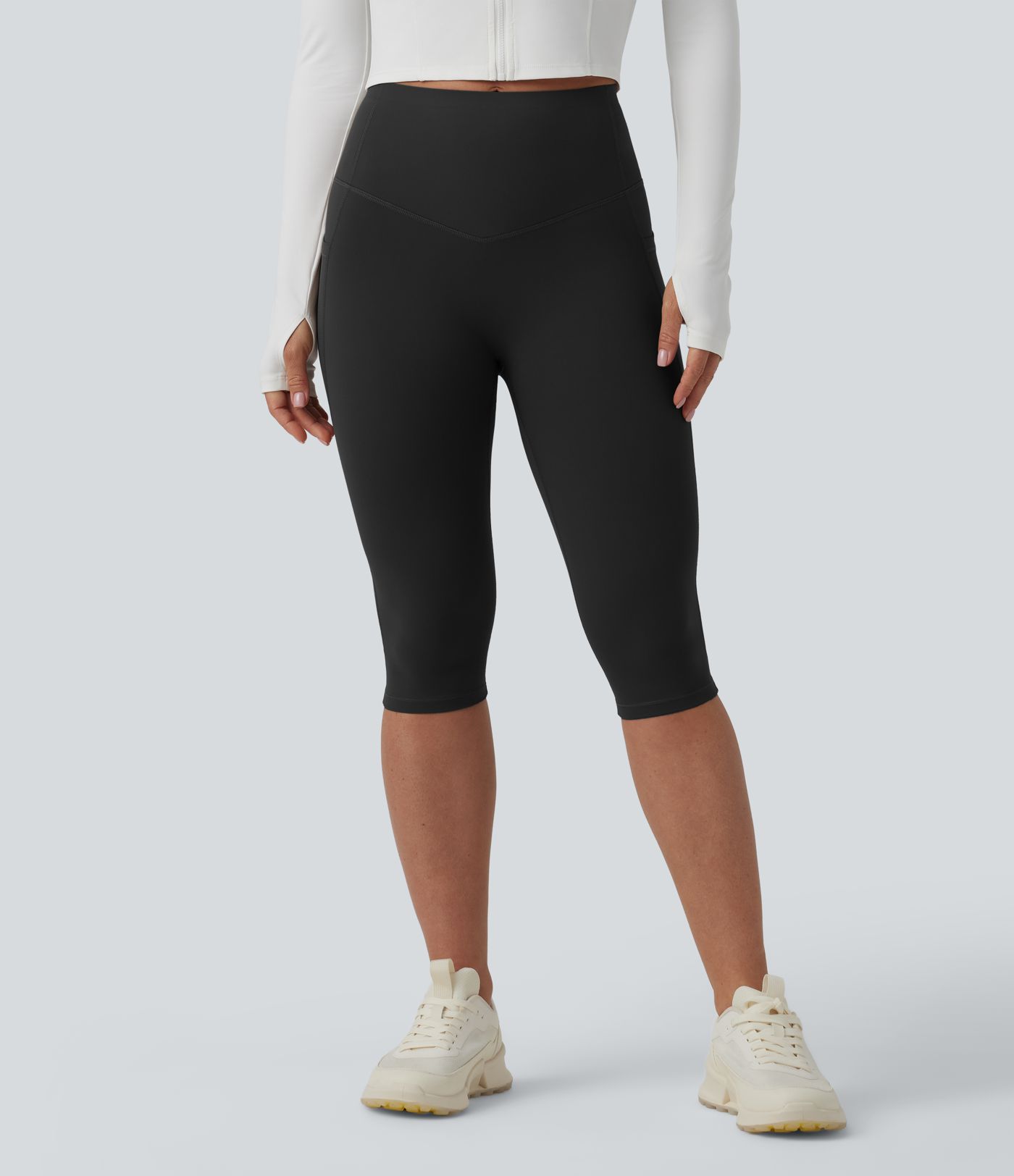 Halara UltraSculpt™ High Waisted Butt Lifting Tummy Control Pedal Pushers Shaping Training Leggings with Pockets
