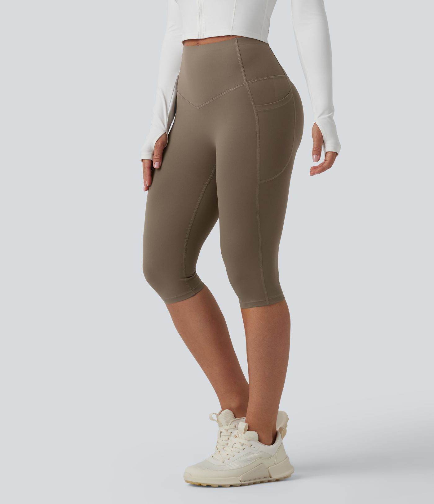 Halara UltraSculpt™ High Waisted Butt Lifting Tummy Control Pedal Pushers Shaping Training Leggings with Pockets