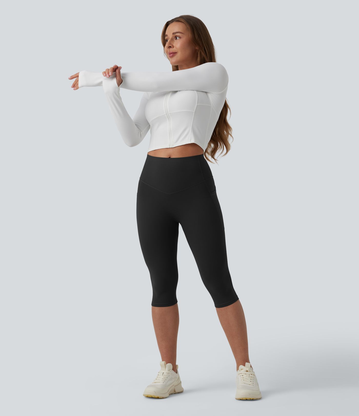 Halara UltraSculpt™ High Waisted Butt Lifting Tummy Control Pedal Pushers Shaping Training Leggings with Pockets