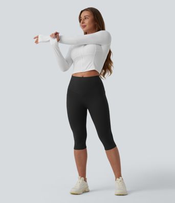 Halara UltraSculpt™ High Waisted Butt Lifting Tummy Control Pedal Pushers Shaping Training Leggings with Pockets
