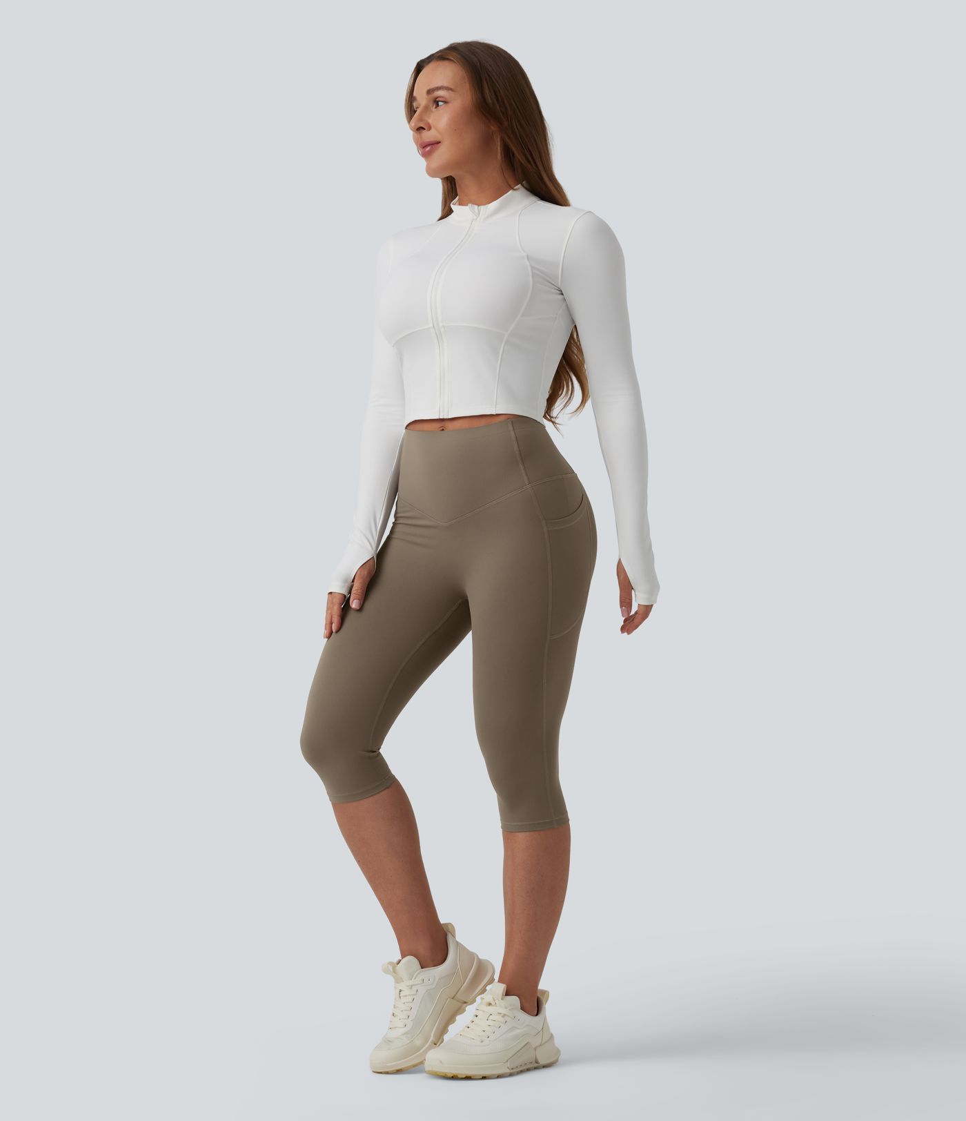 Halara UltraSculpt™ High Waisted Butt Lifting Tummy Control Pedal Pushers Shaping Training Leggings with Pockets