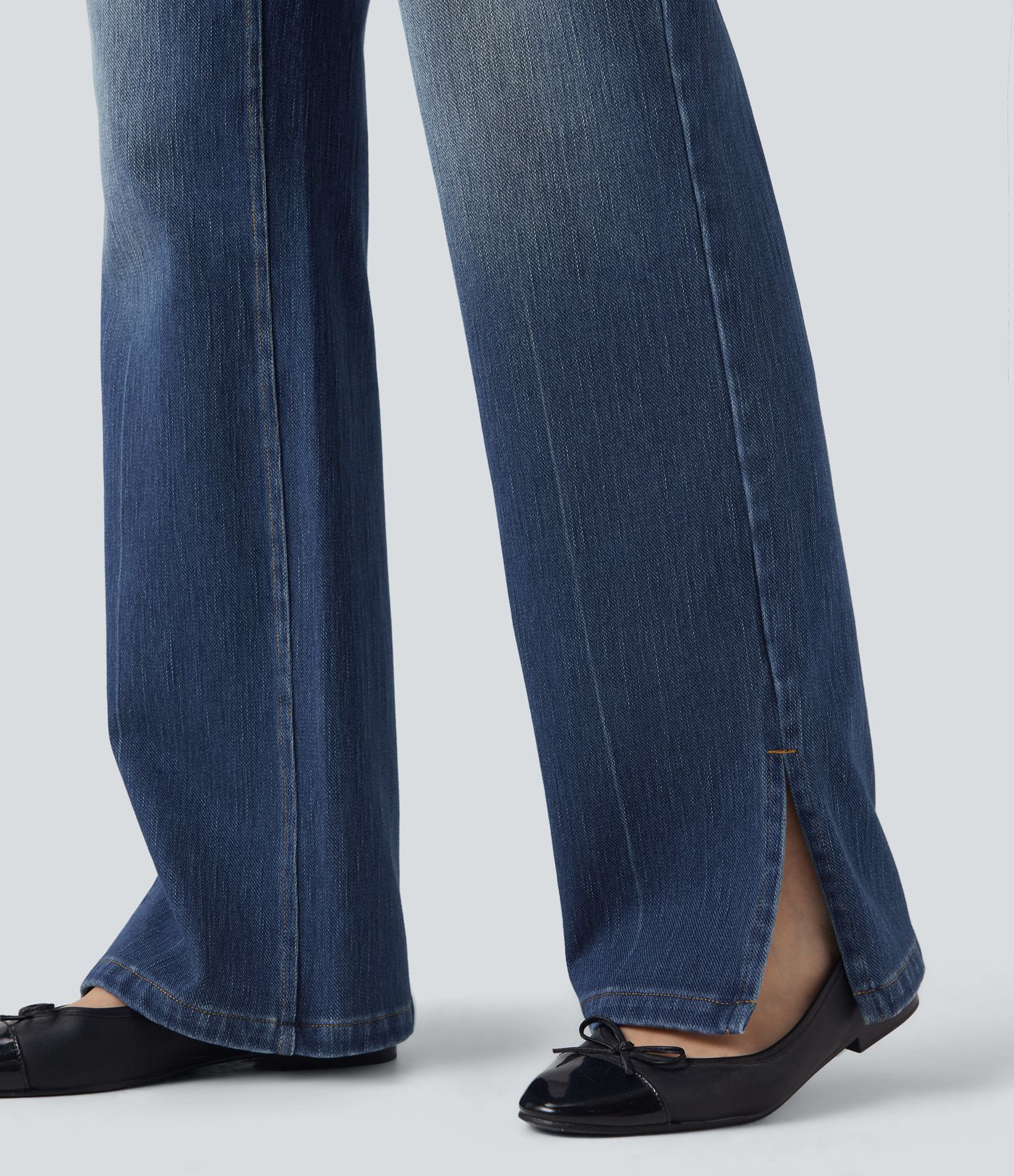 Halara Flex™ High Waisted Straight Leg Washed Casual Jeans with Pockets