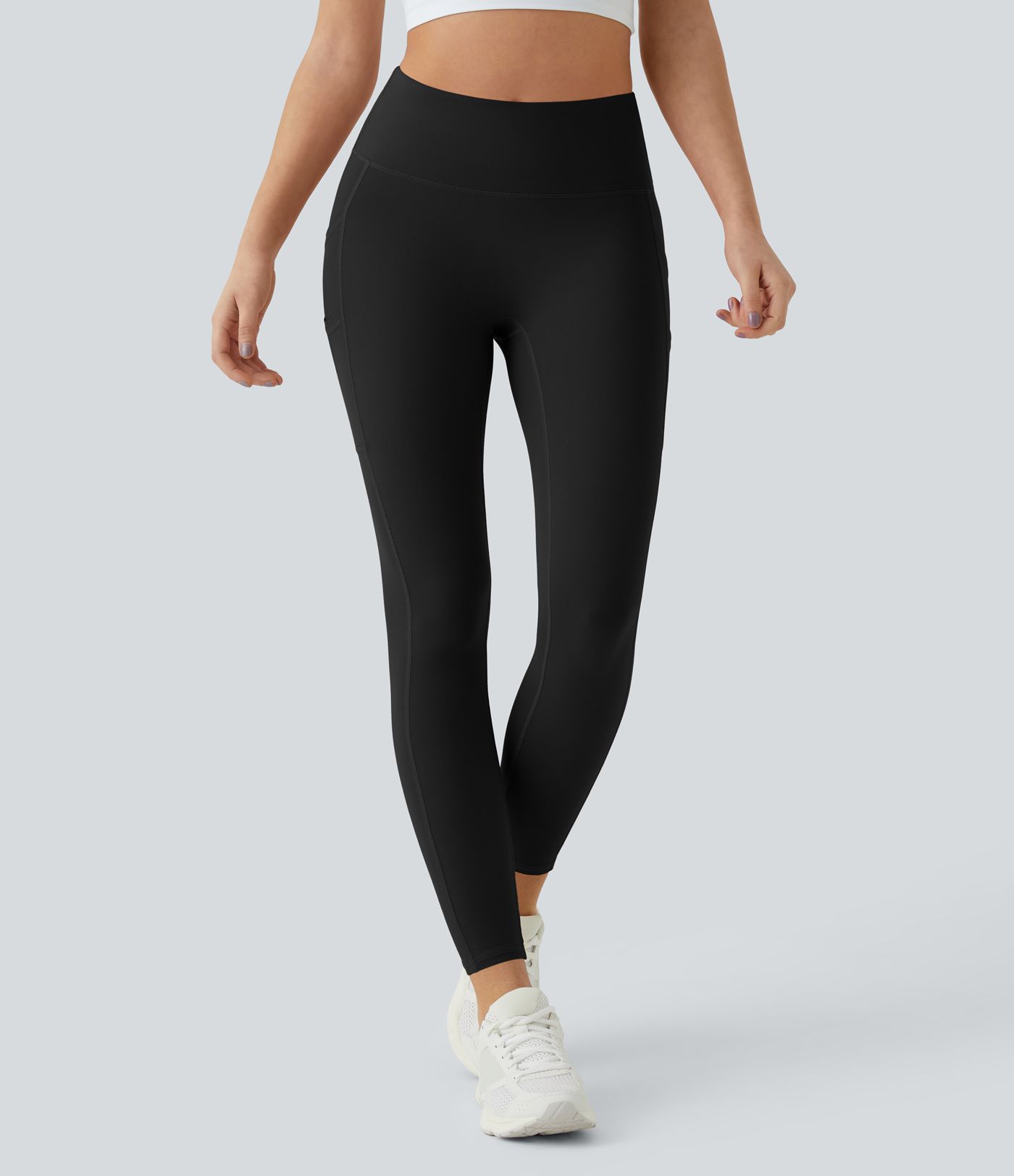 SoftlyZero™ High Waisted Double Pockets Plain Leggings-UPF50+