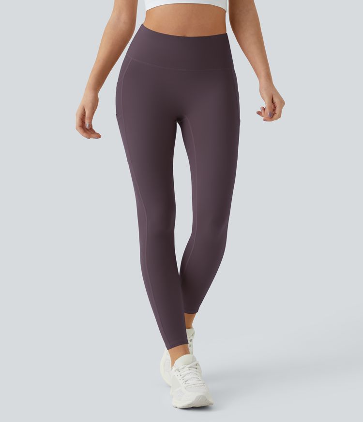 SoftlyZero™ High Waisted Double Pockets Plain Leggings-UPF50+