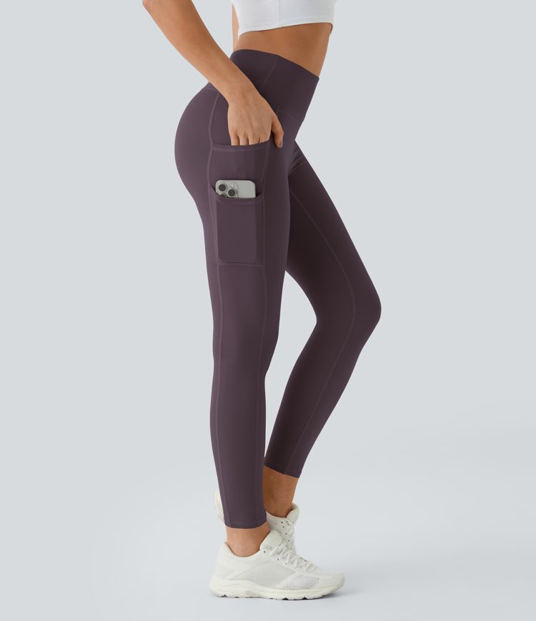 SoftlyZero™ High Waisted Double Pockets Plain Leggings-UPF50+
