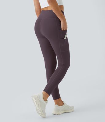 SoftlyZero™ High Waisted Double Pockets Plain Leggings-UPF50+