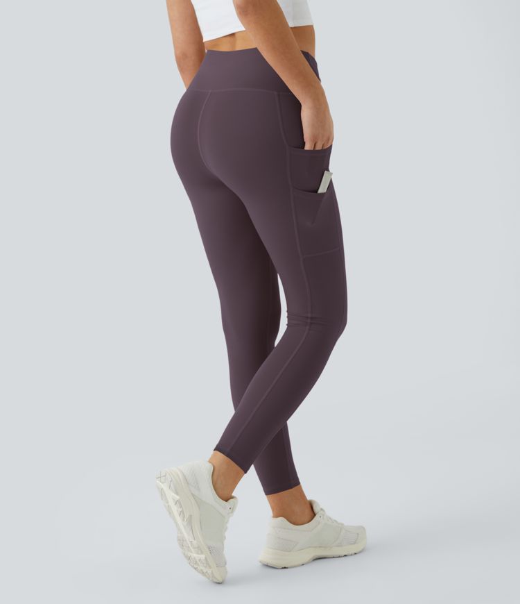 SoftlyZero™ High Waisted Double Pockets Plain Leggings-UPF50+