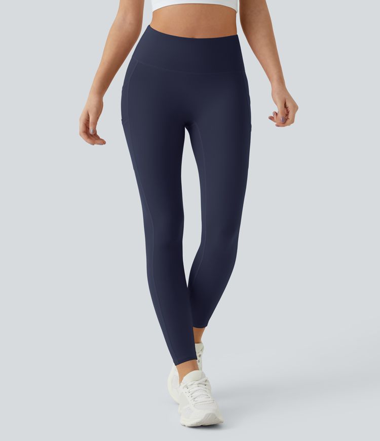 SoftlyZero™ High Waisted Double Pockets Plain Leggings-UPF50+