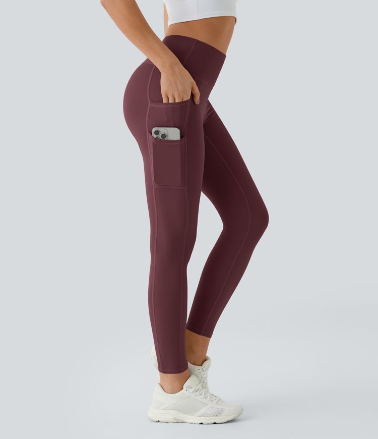 SoftlyZero™ High Waisted Double Pockets Plain Leggings-UPF50+ SoftlyZero™ High Waisted Double Pockets Plain Leggings-UPF50+