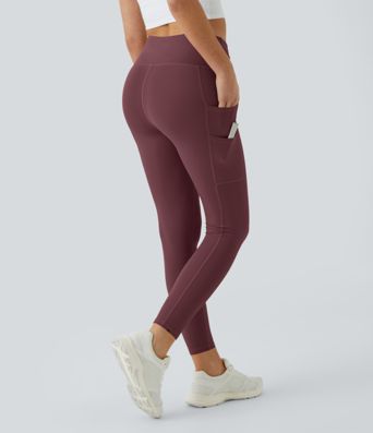 SoftlyZero™ High Waisted Double Pockets Plain Leggings-UPF50+ SoftlyZero™ High Waisted Double Pockets Plain Leggings-UPF50+