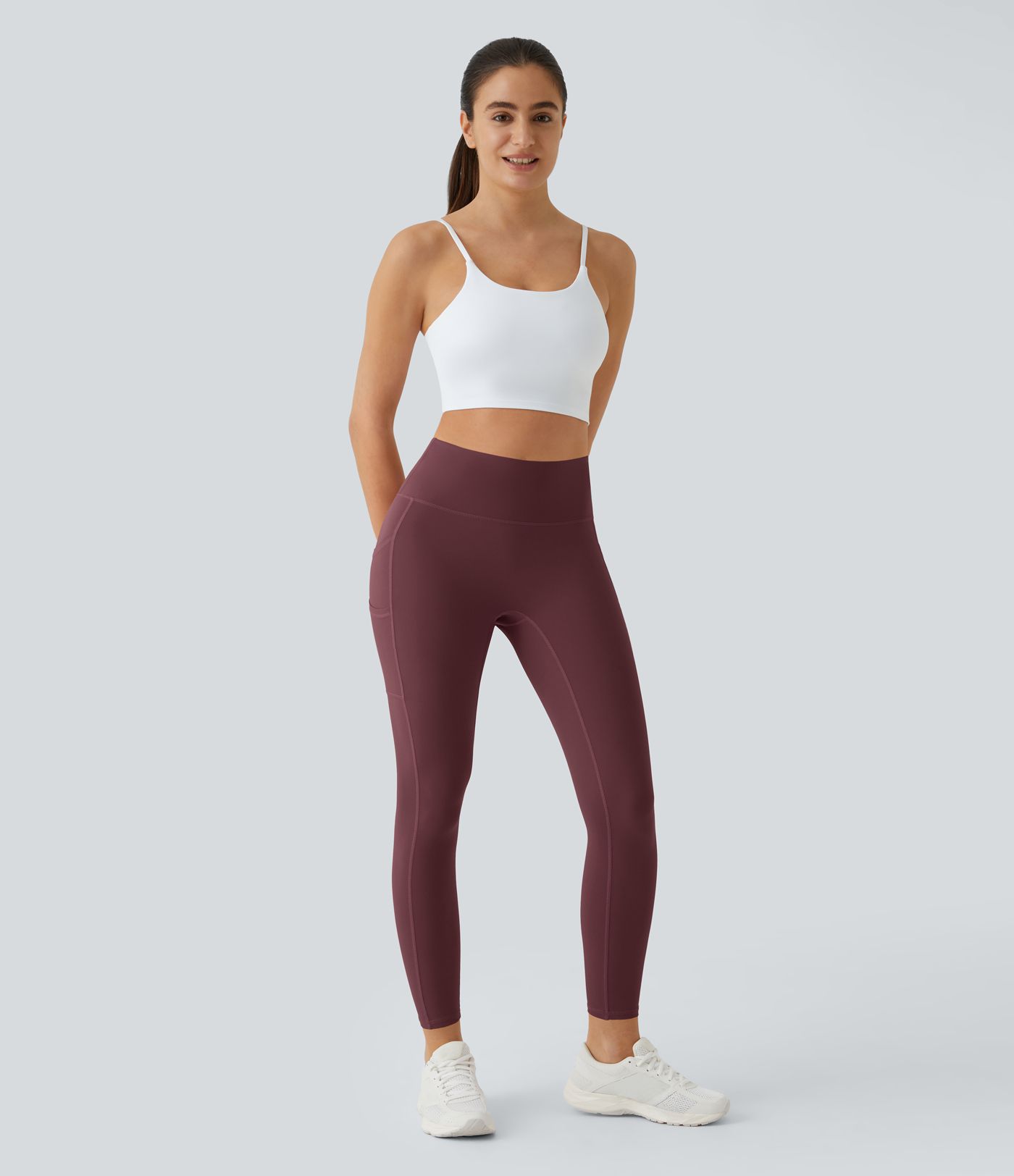 SoftlyZero™ High Waisted Double Pockets Plain Leggings-UPF50+ SoftlyZero™ High Waisted Double Pockets Plain Leggings-UPF50+
