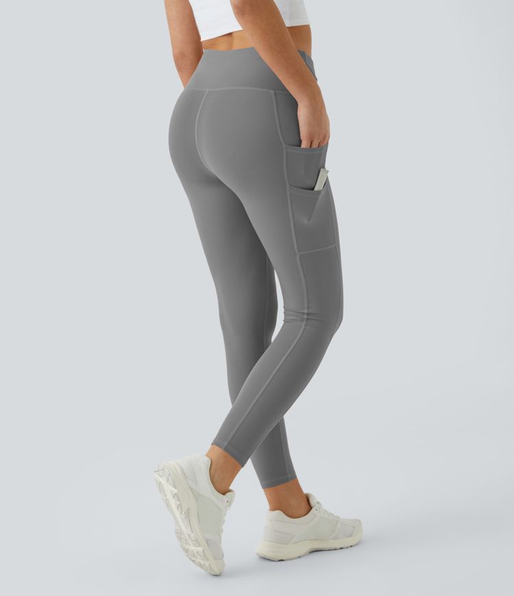 SoftlyZero™ High Waisted Double Pockets Plain Leggings-UPF50+