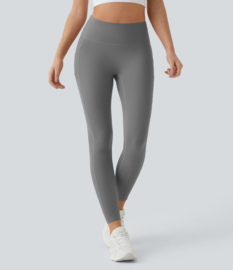 SoftlyZero™ High Waisted Double Pockets Plain Leggings-UPF50+
