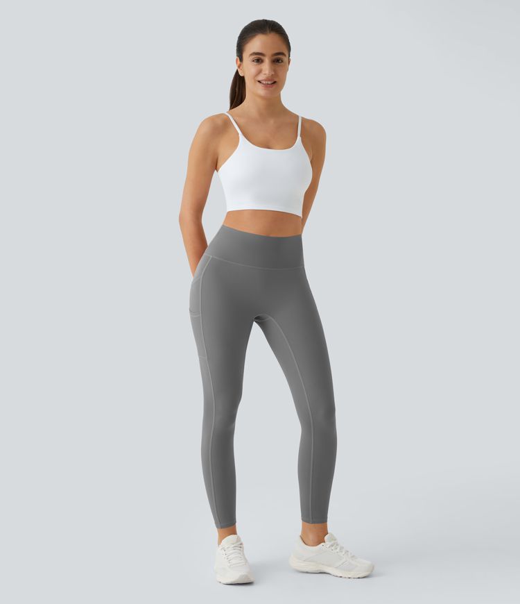 SoftlyZero™ High Waisted Double Pockets Plain Leggings-UPF50+