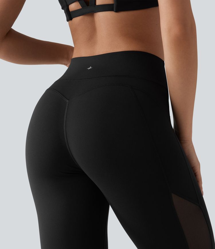 Halara UltraSculpt™ High Waisted Tummy Control Contrast Mesh Yoga 7/8 Leggings with Pocket