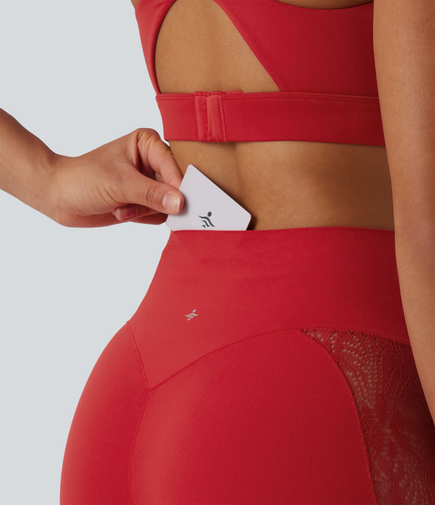 Halara UltraSculpt™ High Waisted Tummy Control Contrast Lace Yoga Flare Leggings with Pocket Halara UltraSculpt™ High Waisted Tummy Control Contrast Lace Yoga Flare Leggings with Pocket