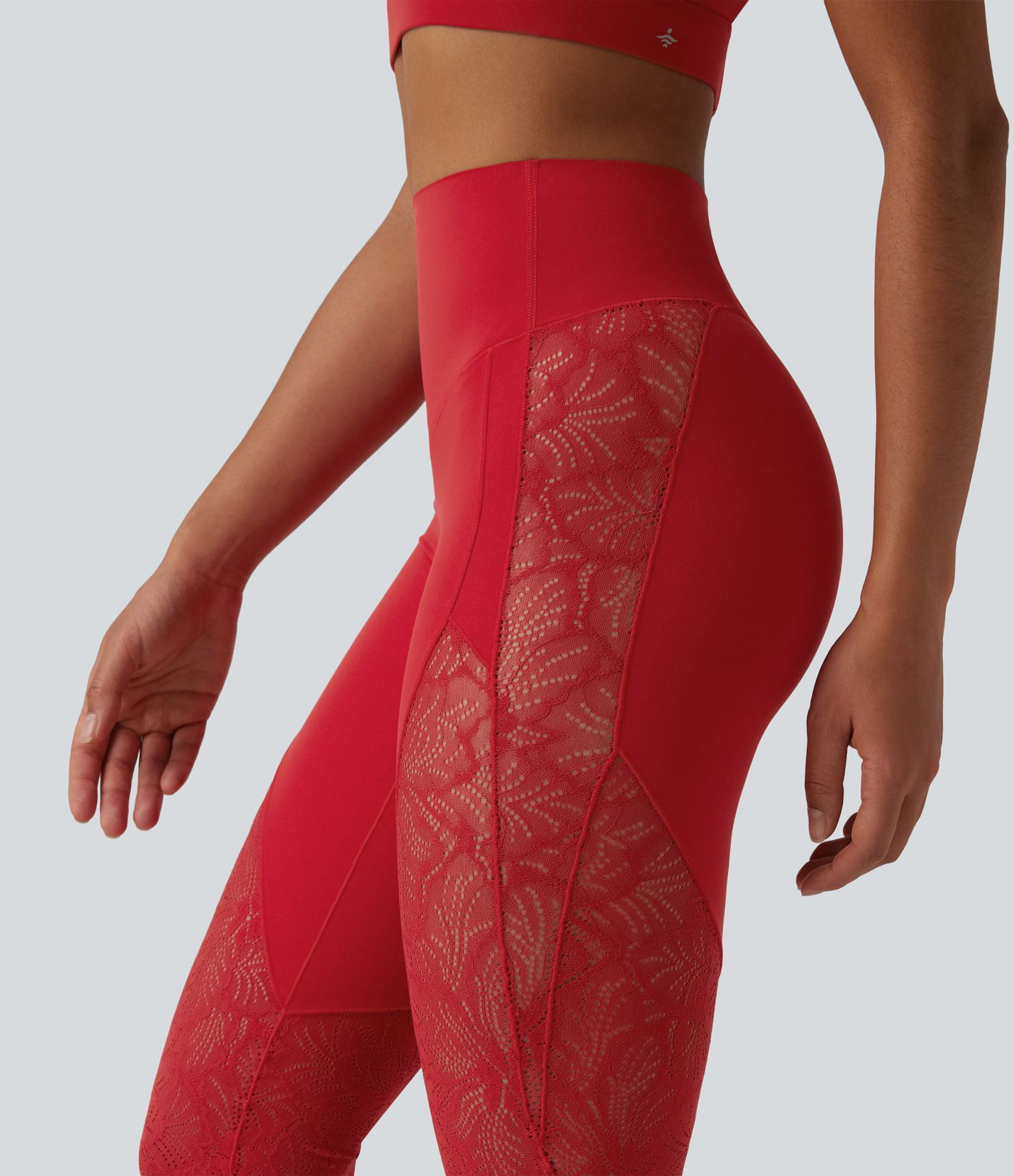 Halara UltraSculpt™ High Waisted Tummy Control Contrast Lace Yoga Flare Leggings with Pocket Halara UltraSculpt™ High Waisted Tummy Control Contrast Lace Yoga Flare Leggings with Pocket