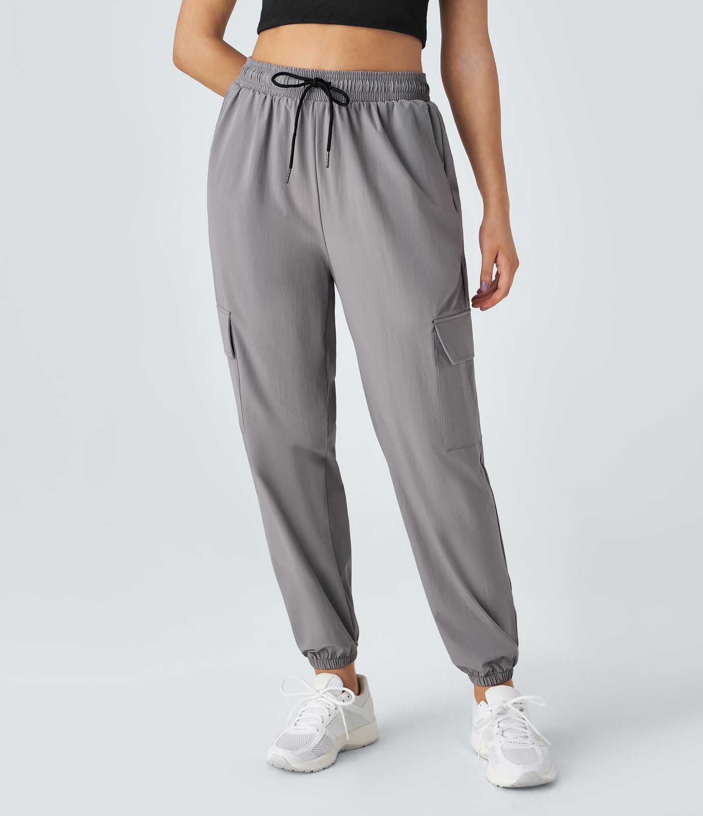 Joggers cargo bolsillo lateral cordón tiro medio