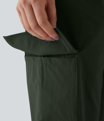 Mid Rise Drawstring Side Pocket Casual Cargo Joggers
