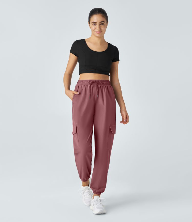 Joggers cargo bolsillo lateral cordón tiro medio